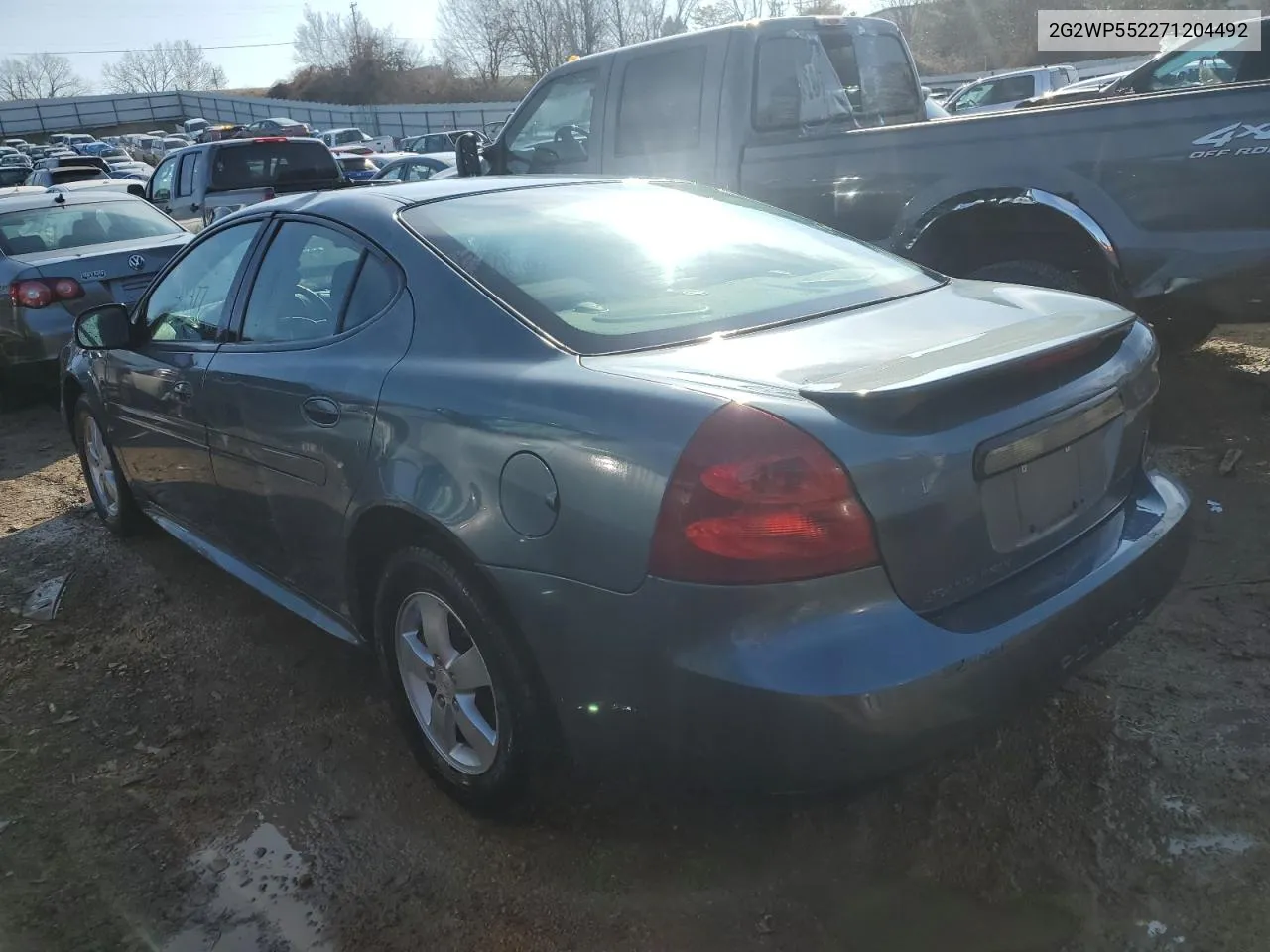 2007 Pontiac Grand Prix VIN: 2G2WP552271204492 Lot: 36853403