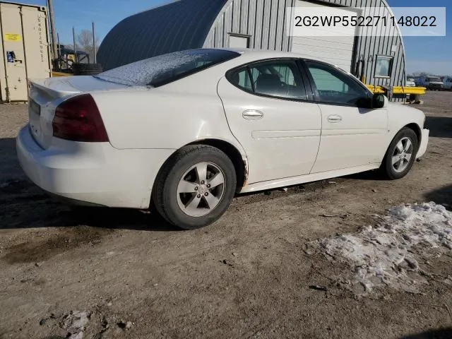 2007 Pontiac Grand Prix VIN: 2G2WP552271148022 Lot: 53157984