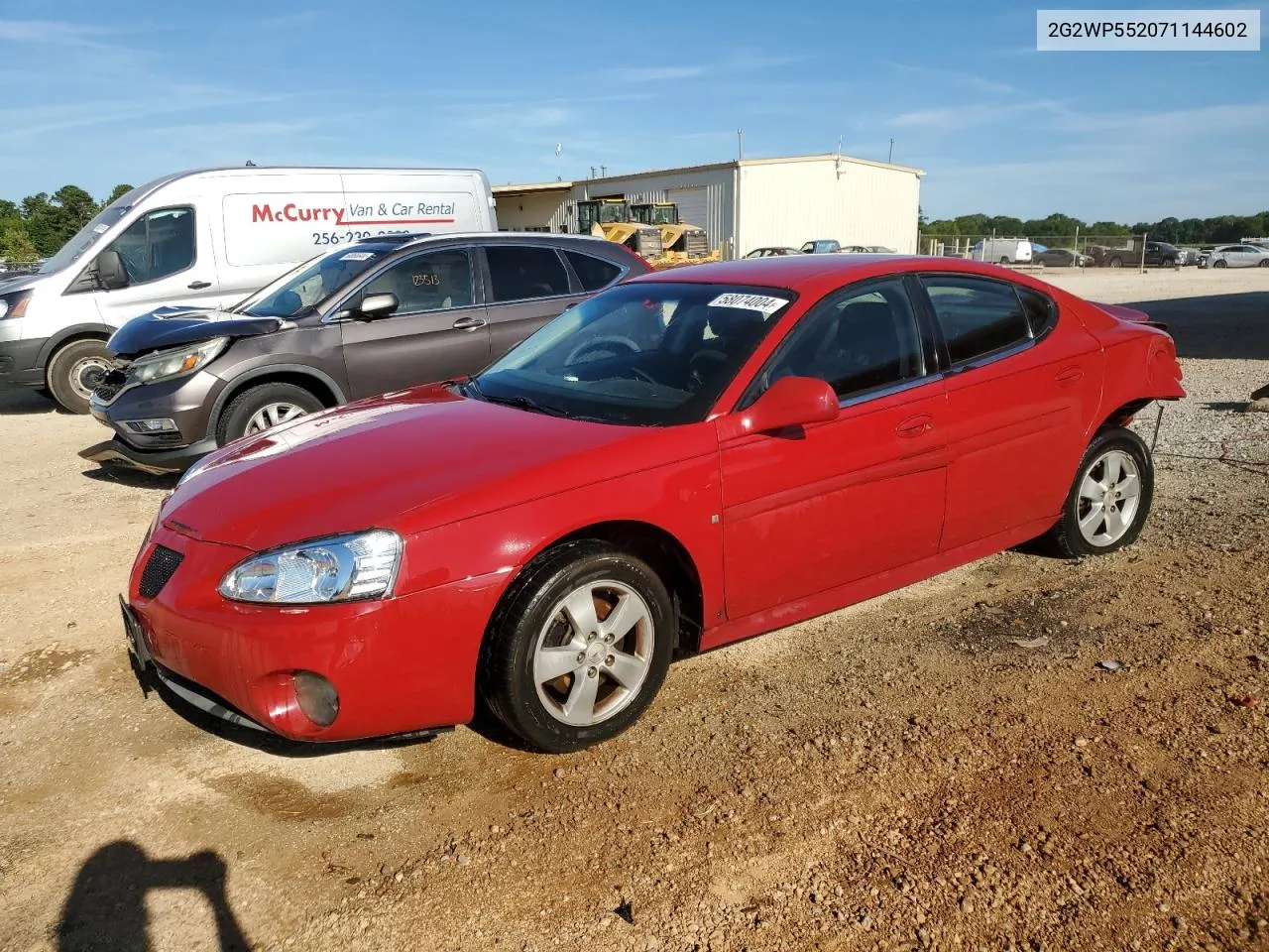 2007 Pontiac Grand Prix VIN: 2G2WP552071144602 Lot: 58074004