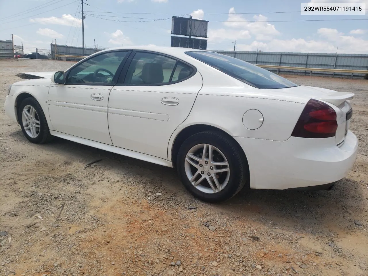 2007 Pontiac Grand Prix Gt VIN: 2G2WR554071191415 Lot: 60373874