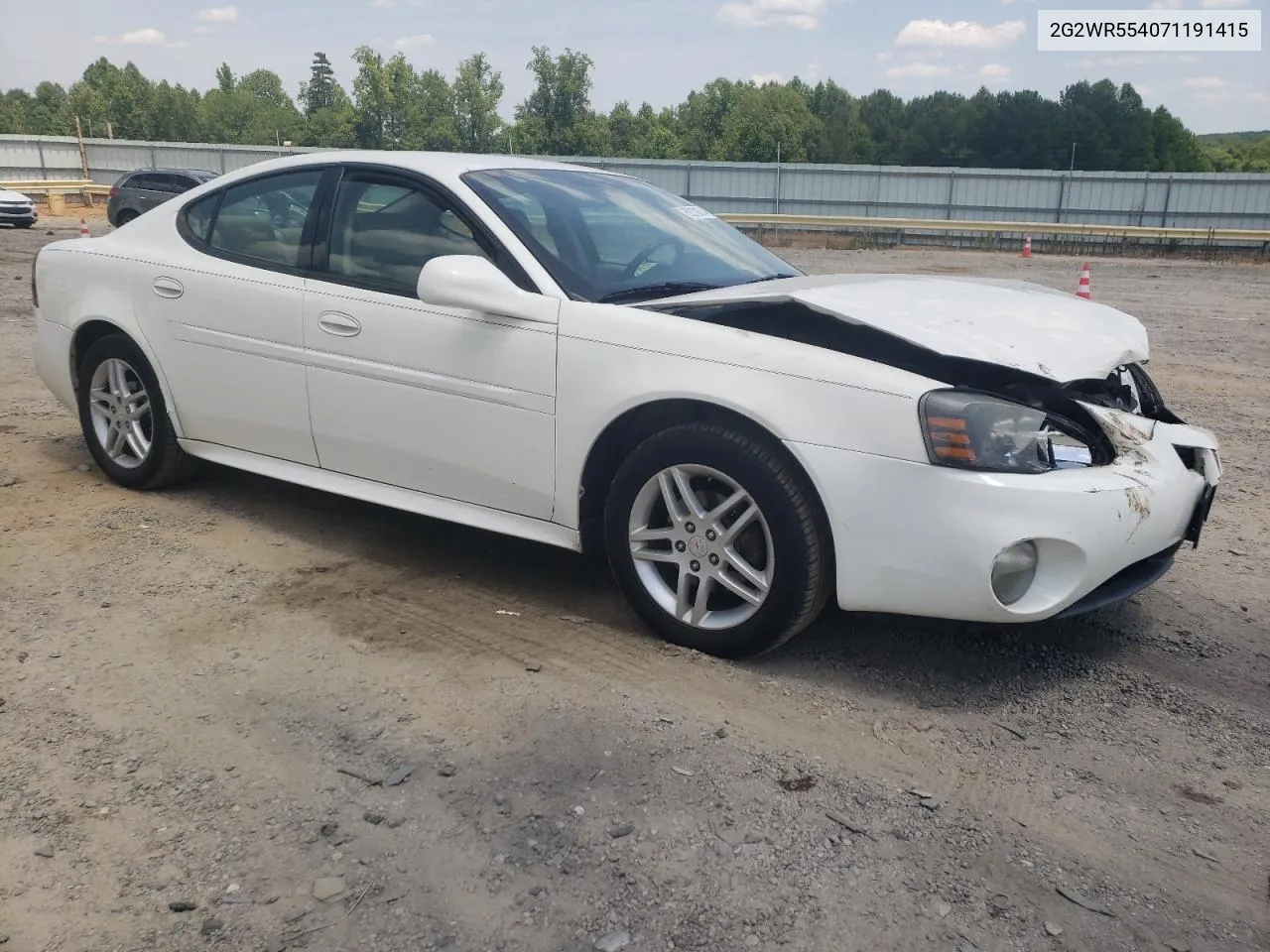 2007 Pontiac Grand Prix Gt VIN: 2G2WR554071191415 Lot: 60373874