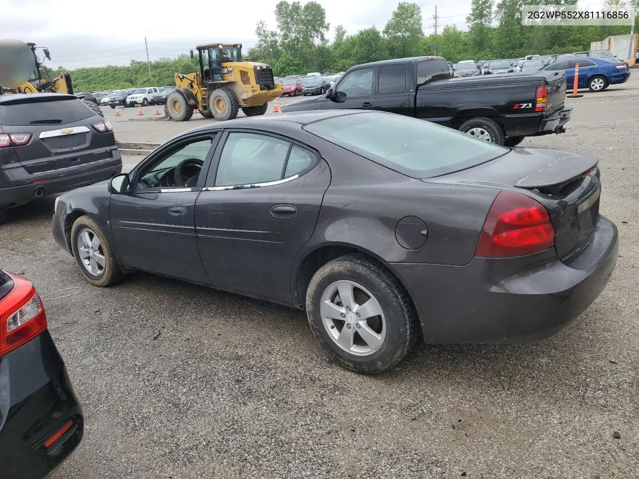 2008 Pontiac Grand Prix VIN: 2G2WP552X81116856 Lot: 53057014