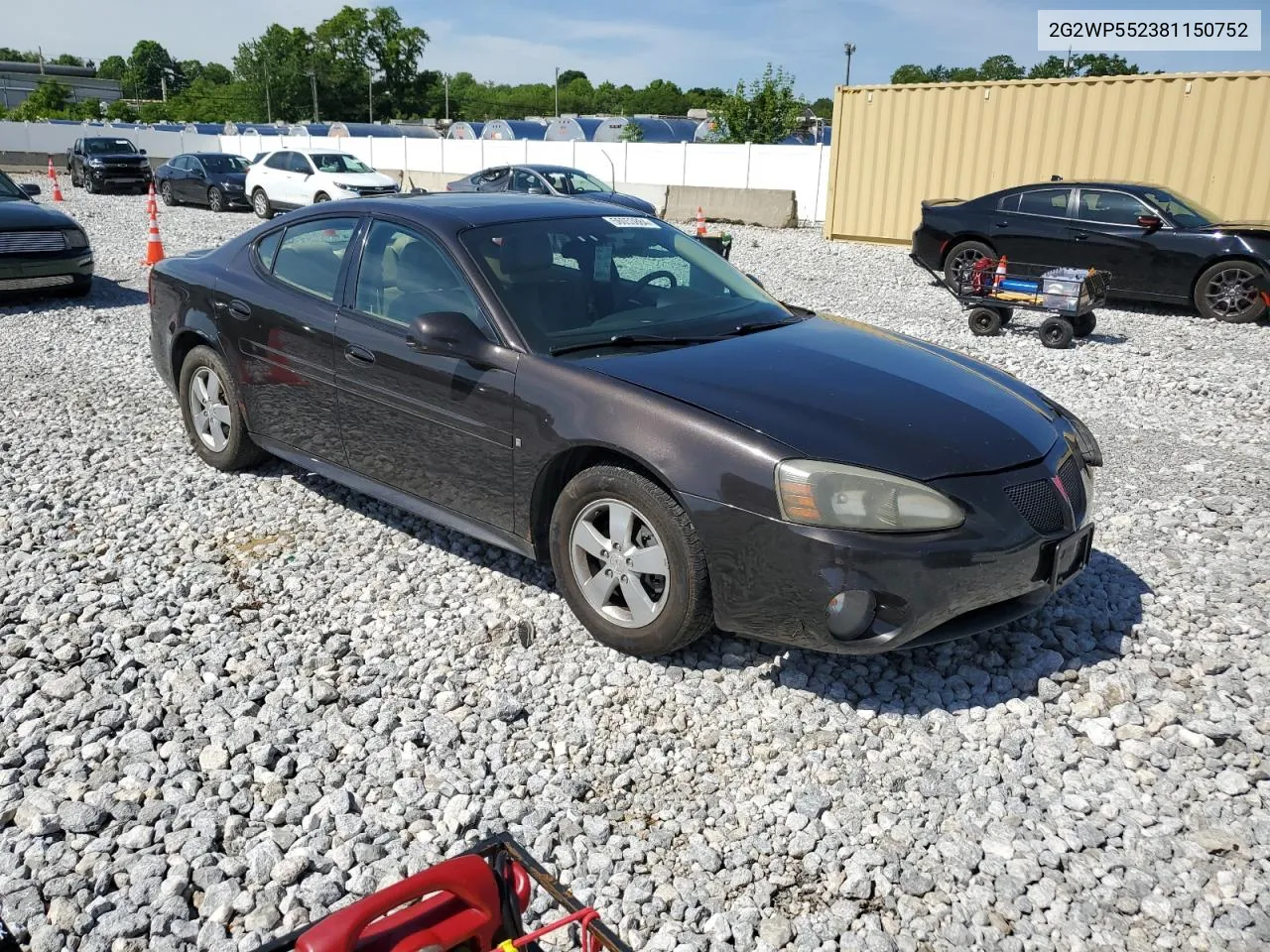 2008 Pontiac Grand Prix VIN: 2G2WP552381150752 Lot: 56053884