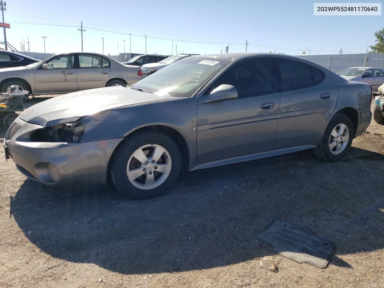 2008 Pontiac Grand Prix VIN: 2G2WP552481170640 Lot: 56468964