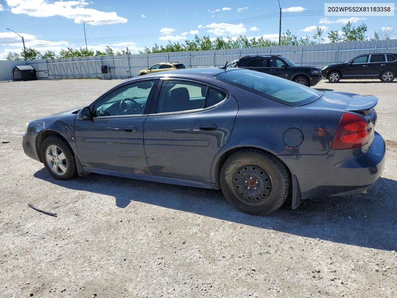 2008 Pontiac Grand Prix VIN: 2G2WP552X81183358 Lot: 57234324