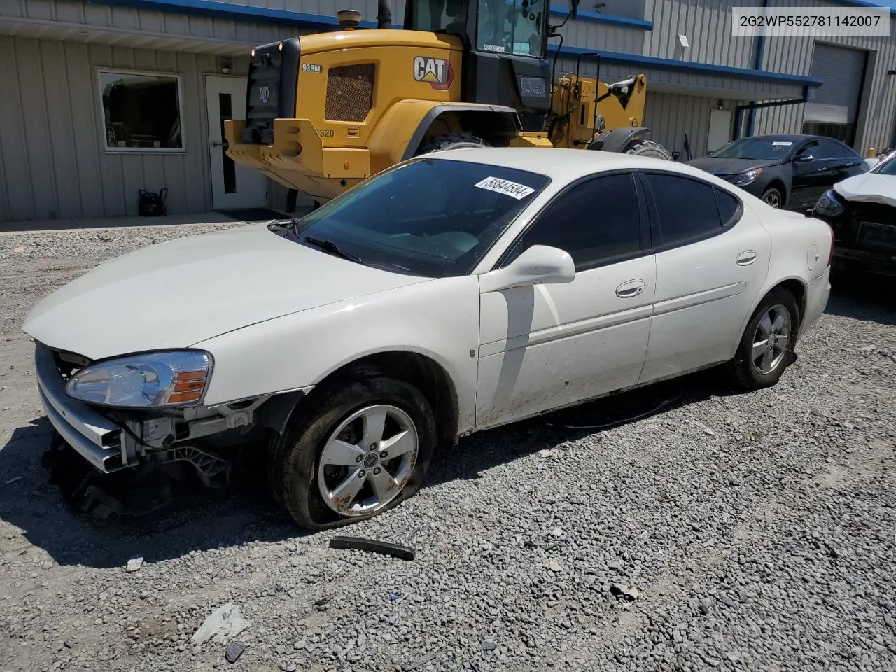 2008 Pontiac Grand Prix VIN: 2G2WP552781142007 Lot: 58844584