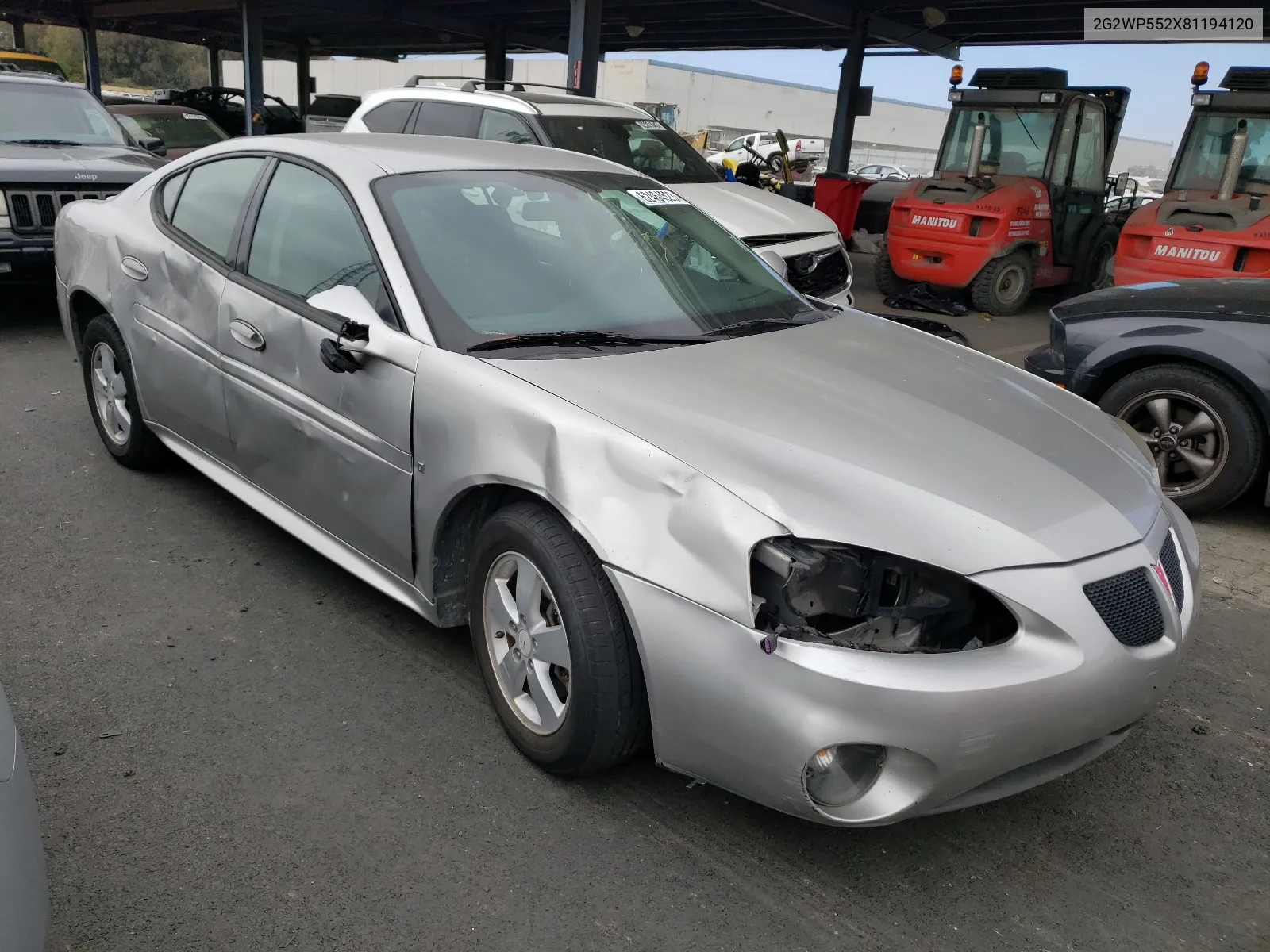 2008 Pontiac Grand Prix VIN: 2G2WP552X81194120 Lot: 62464523