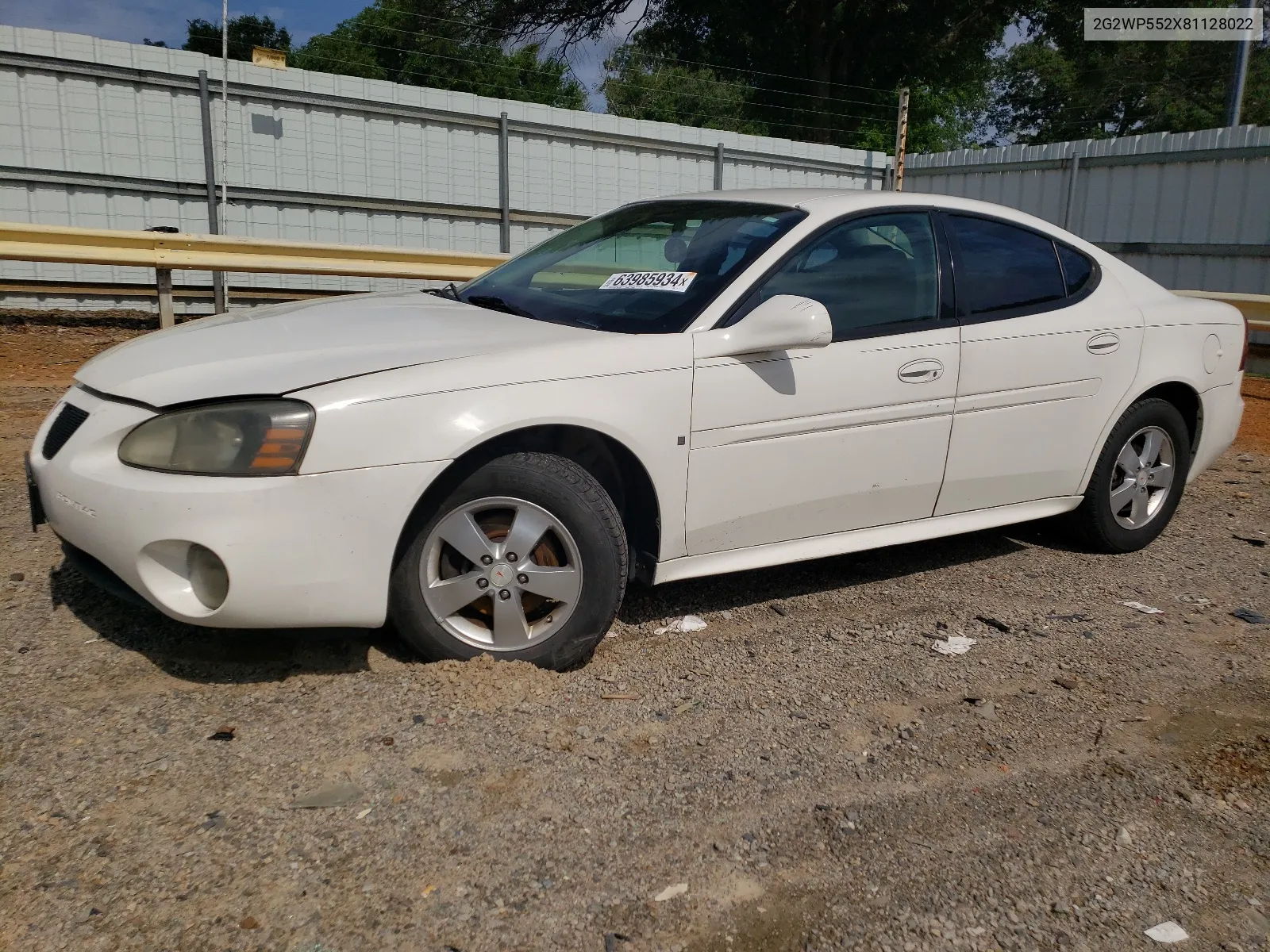 2008 Pontiac Grand Prix VIN: 2G2WP552X81128022 Lot: 63985934