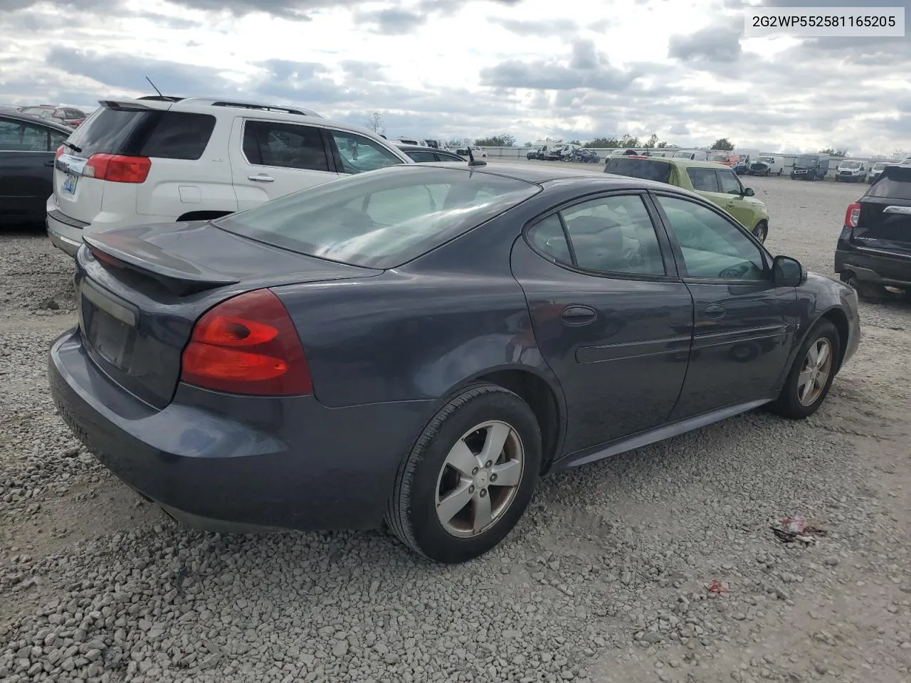 2008 Pontiac Grand Prix VIN: 2G2WP552581165205 Lot: 71932574