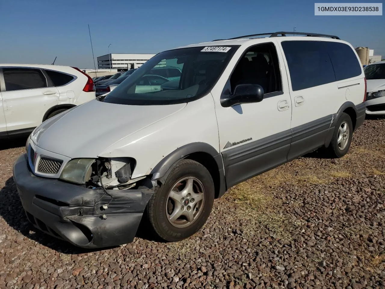 2003 Pontiac Montana VIN: 1GMDX03E93D238538 Lot: 57497174