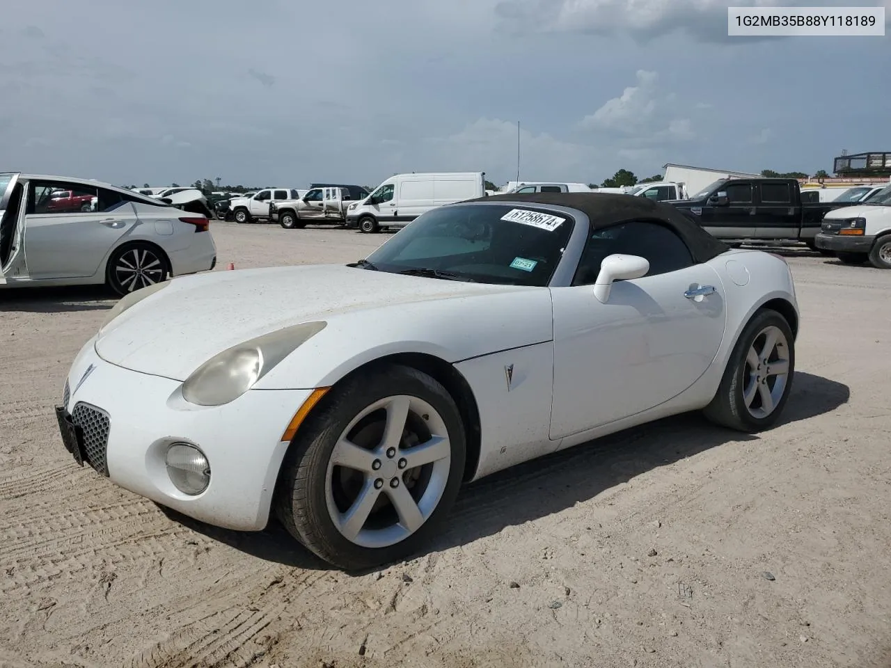 2008 Pontiac Solstice VIN: 1G2MB35B88Y118189 Lot: 61258674