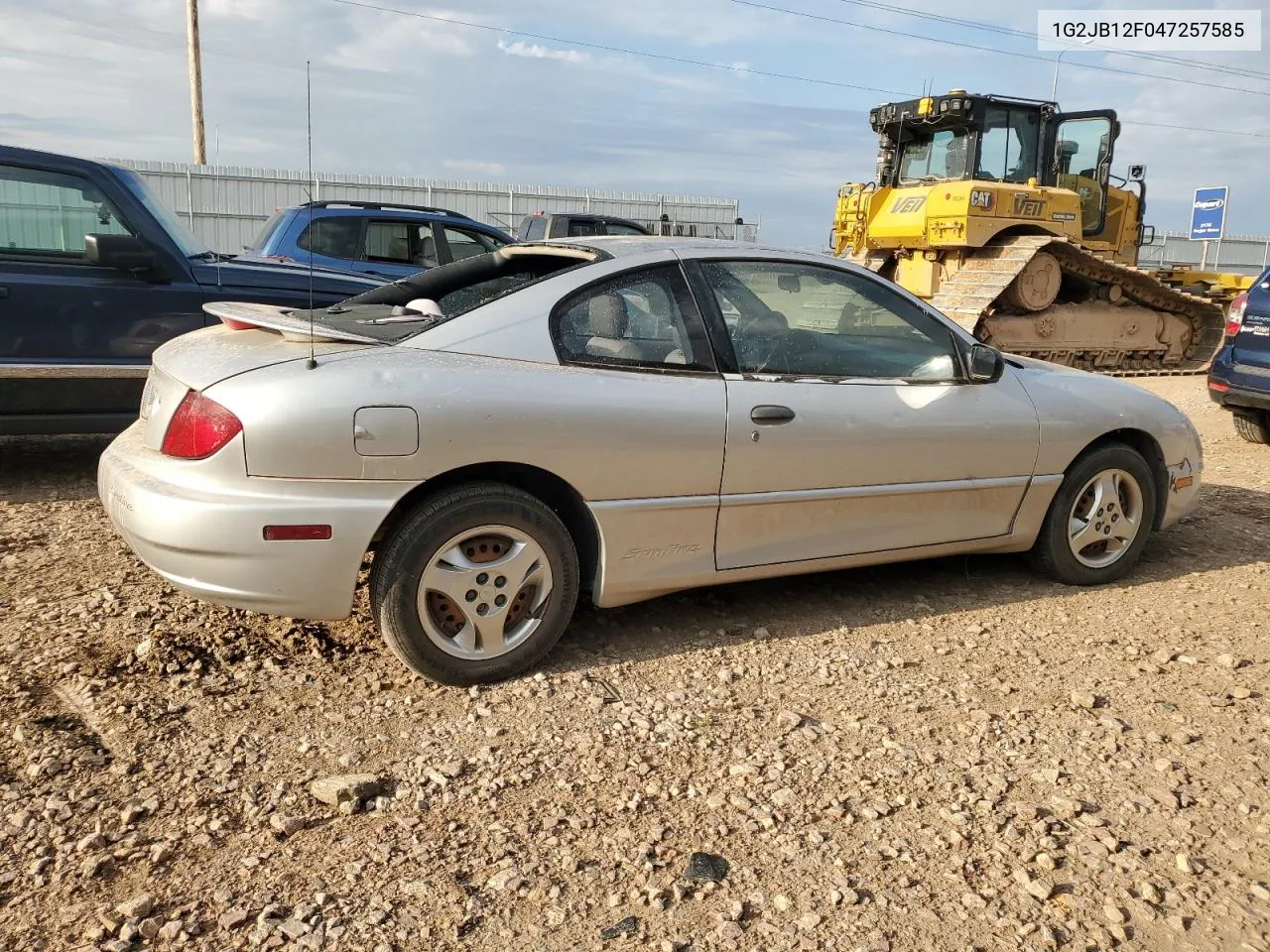 2004 Pontiac Sunfire VIN: 1G2JB12F047257585 Lot: 65168764