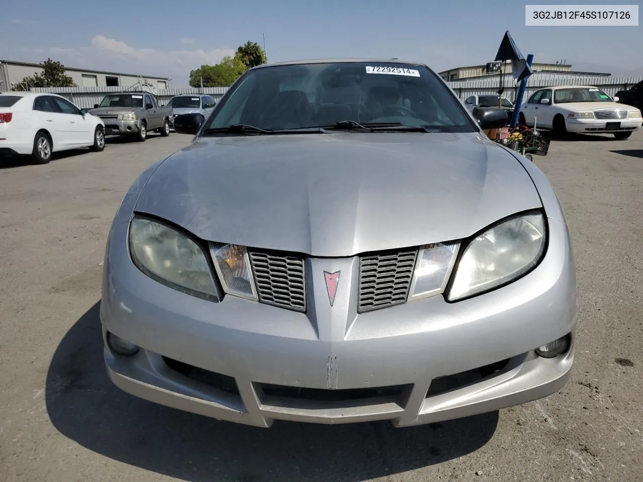 2005 Pontiac Sunfire VIN: 3G2JB12F45S107126 Lot: 72292514