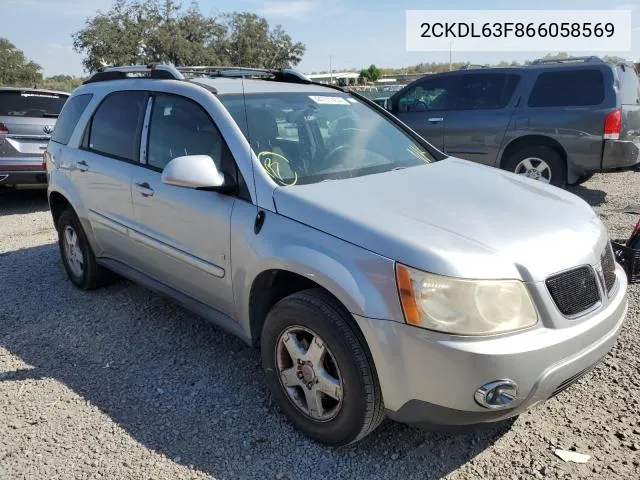 2006 Pontiac Torrent VIN: 2CKDL63F866058569 Lot: 55940564