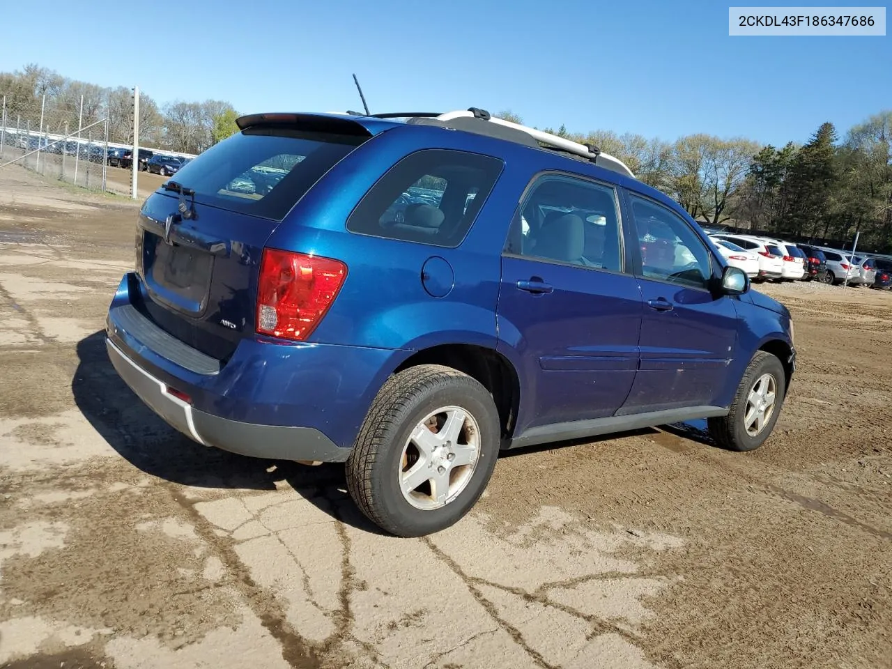 2008 Pontiac Torrent VIN: 2CKDL43F186347686 Lot: 53280094