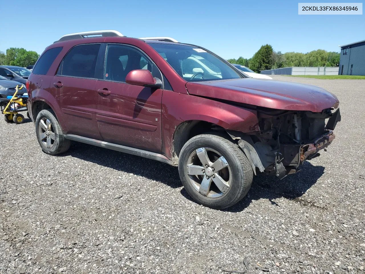 2008 Pontiac Torrent VIN: 2CKDL33FX86345946 Lot: 56045854