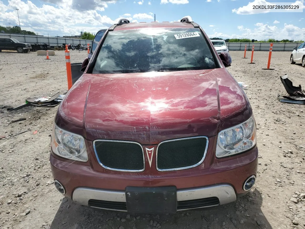 2008 Pontiac Torrent VIN: 2CKDL33F286305229 Lot: 59128064