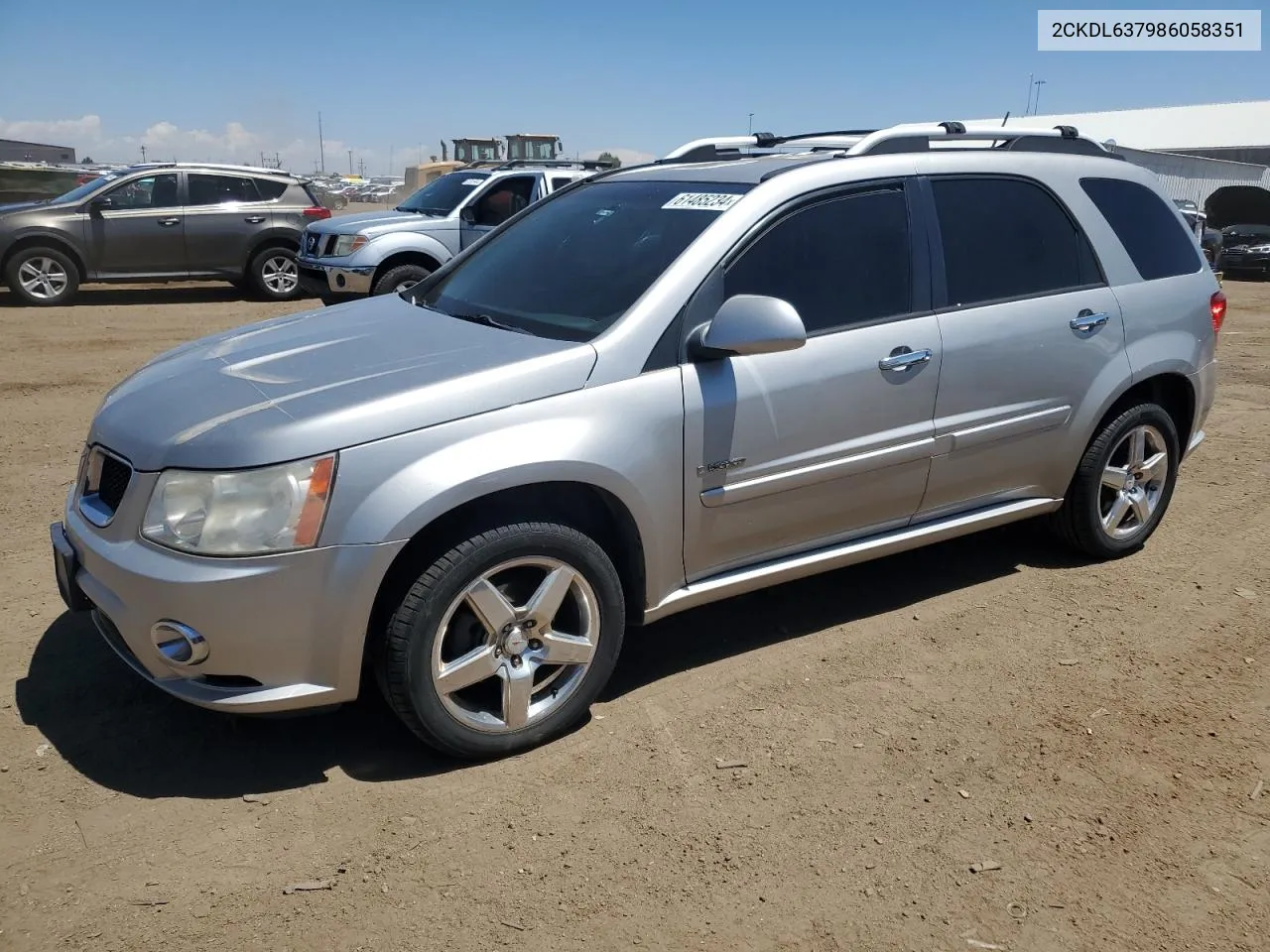 2008 Pontiac Torrent Gxp VIN: 2CKDL637986058351 Lot: 61485234