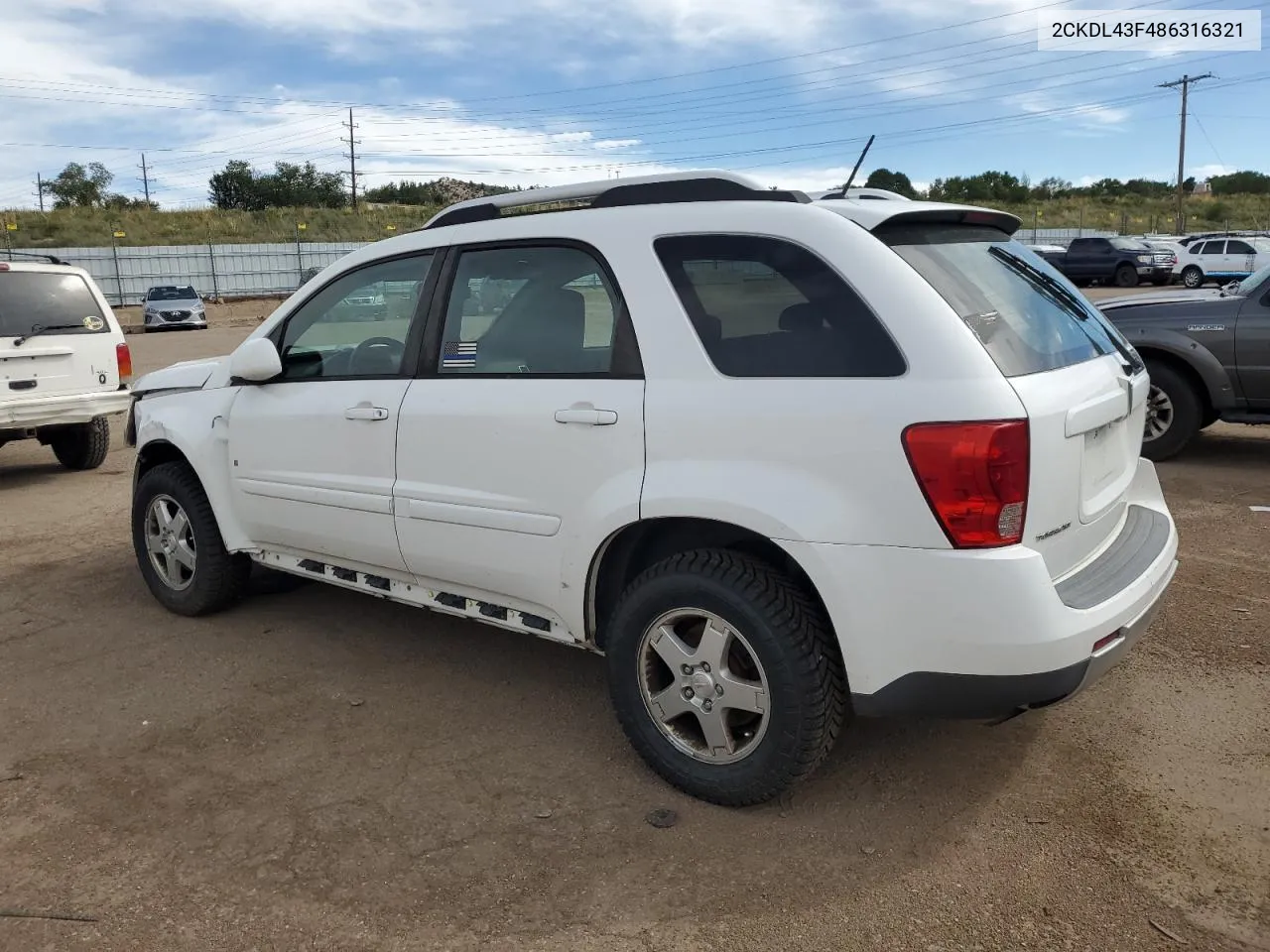 2008 Pontiac Torrent VIN: 2CKDL43F486316321 Lot: 68528314