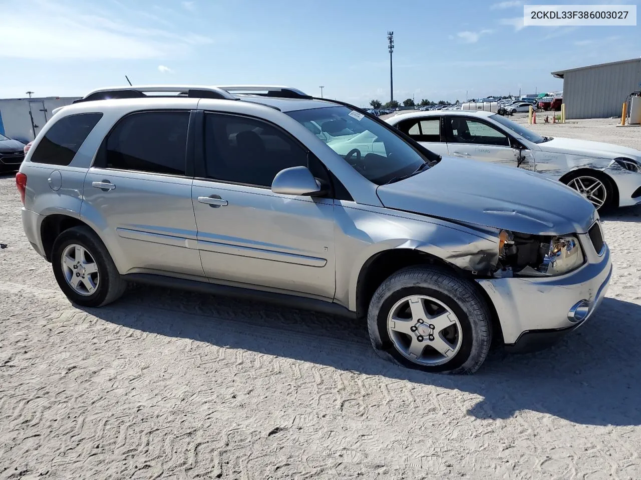 2008 Pontiac Torrent VIN: 2CKDL33F386003027 Lot: 71806194