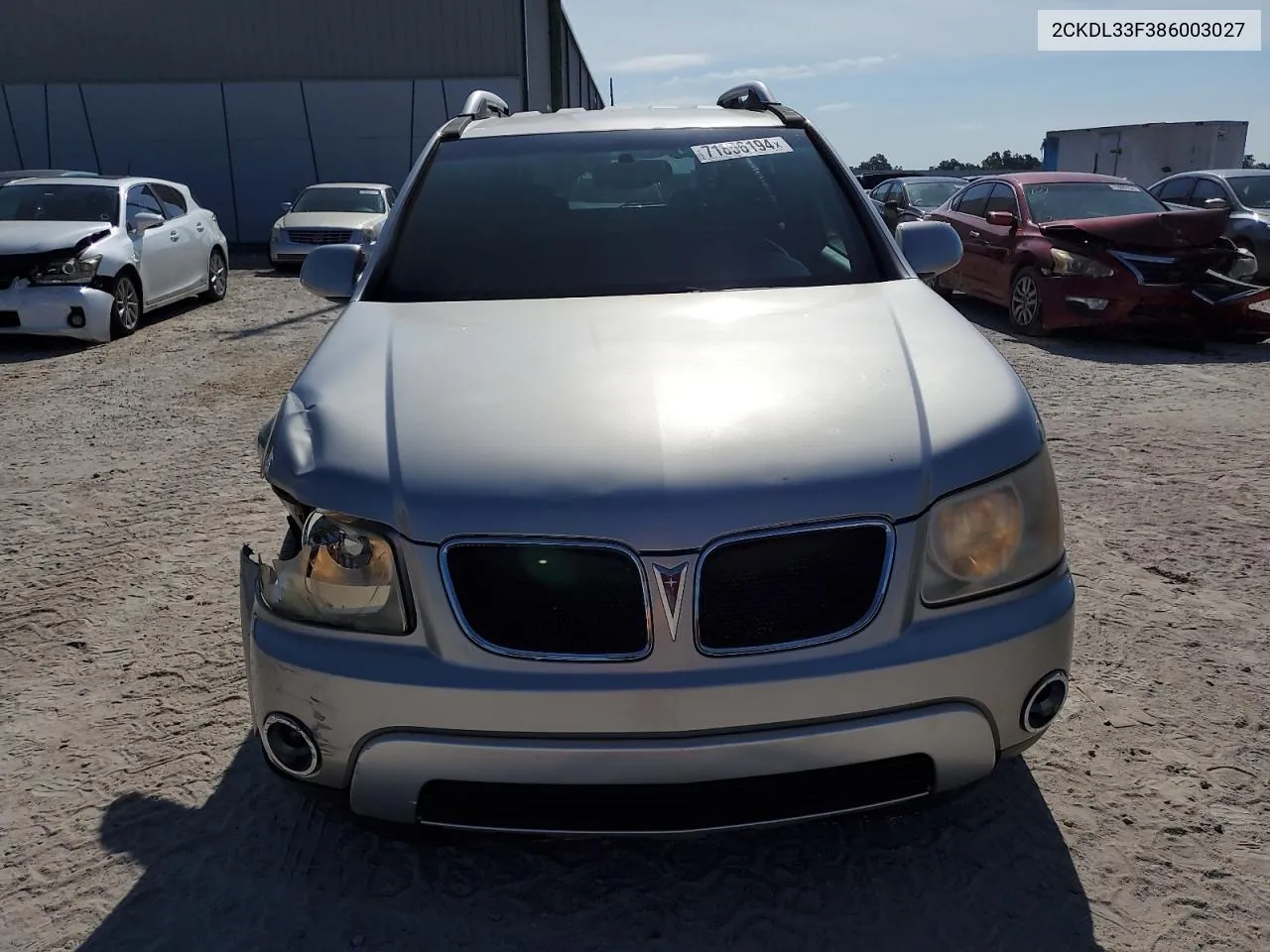 2008 Pontiac Torrent VIN: 2CKDL33F386003027 Lot: 71806194