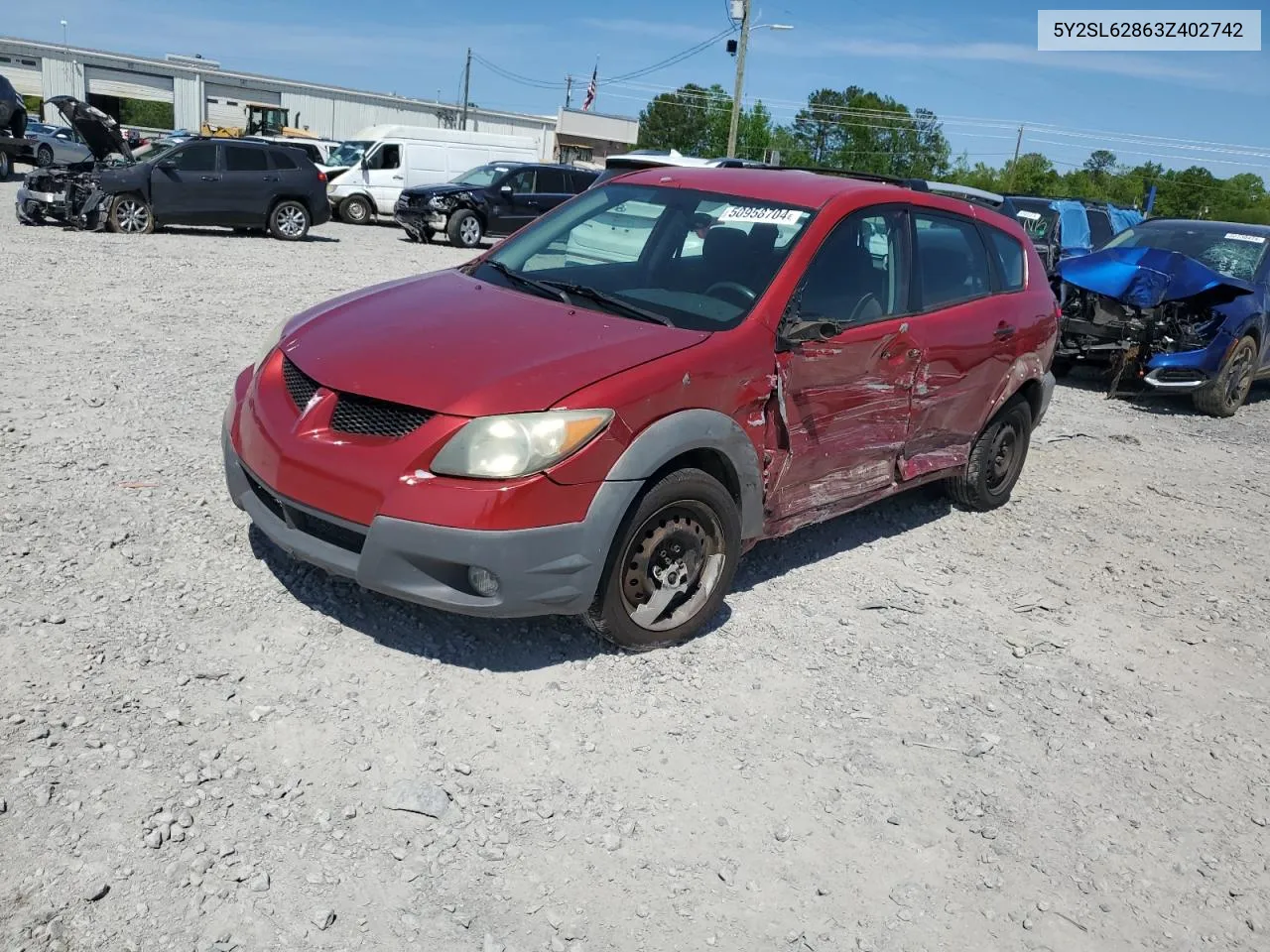 2003 Pontiac Vibe VIN: 5Y2SL62863Z402742 Lot: 50958704