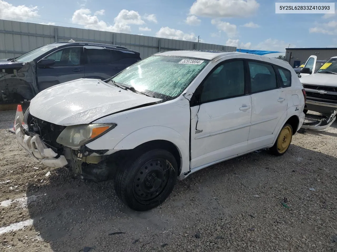 2003 Pontiac Vibe VIN: 5Y2SL62833Z410393 Lot: 52973694