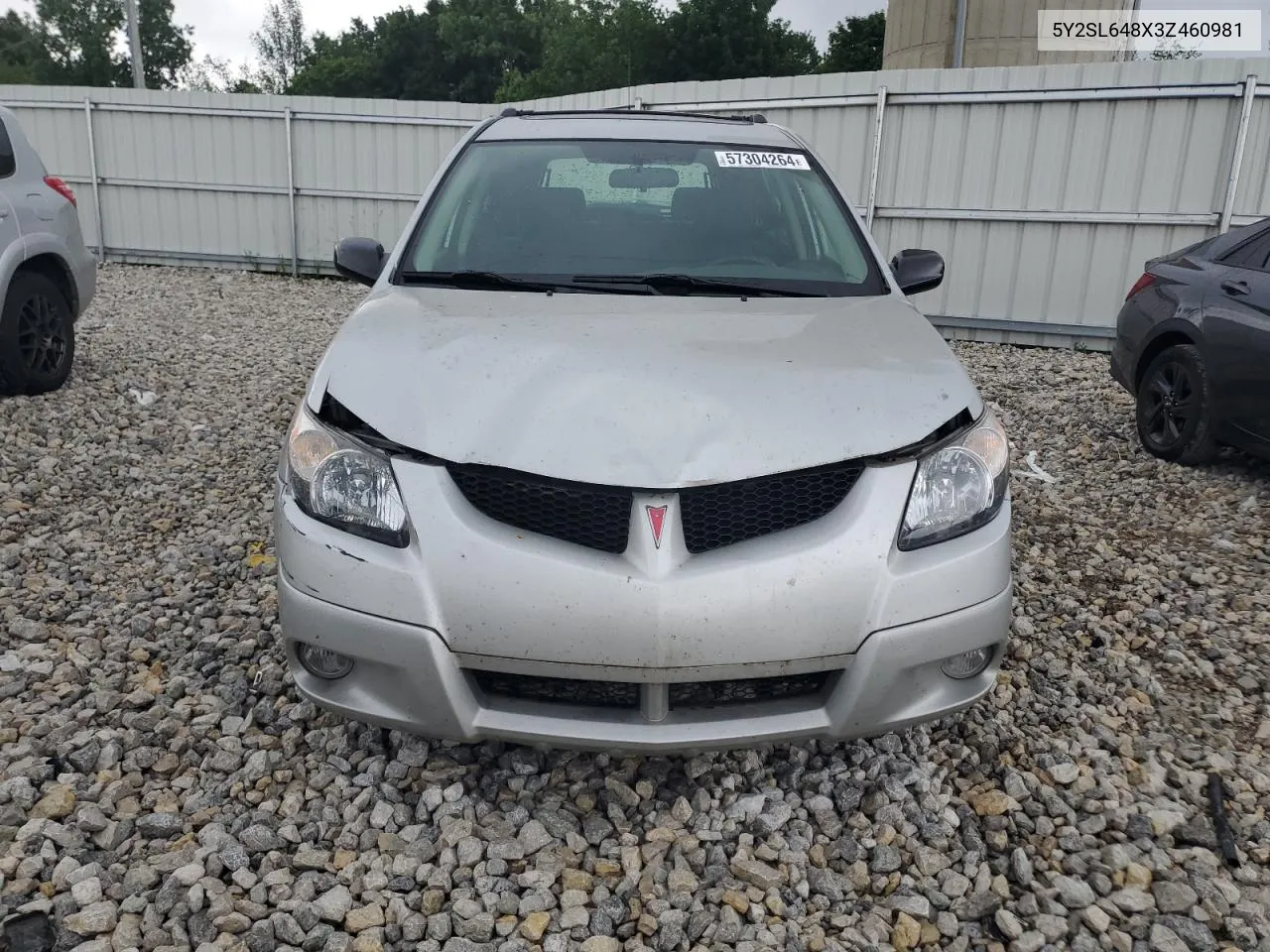 2003 Pontiac Vibe VIN: 5Y2SL648X3Z460981 Lot: 57304264