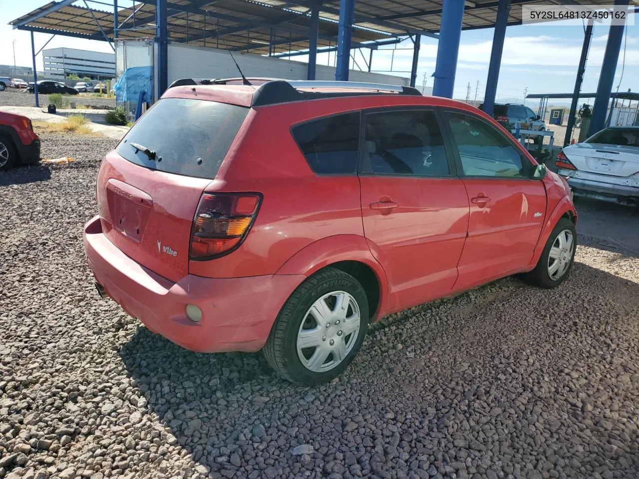 2003 Pontiac Vibe VIN: 5Y2SL64813Z450162 Lot: 58125134