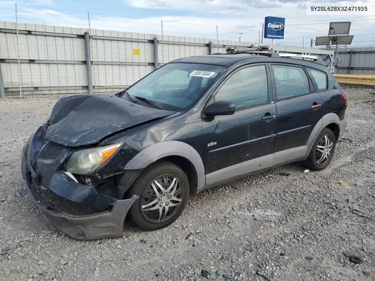 2003 Pontiac Vibe VIN: 5Y2SL628X3Z471935 Lot: 59551004