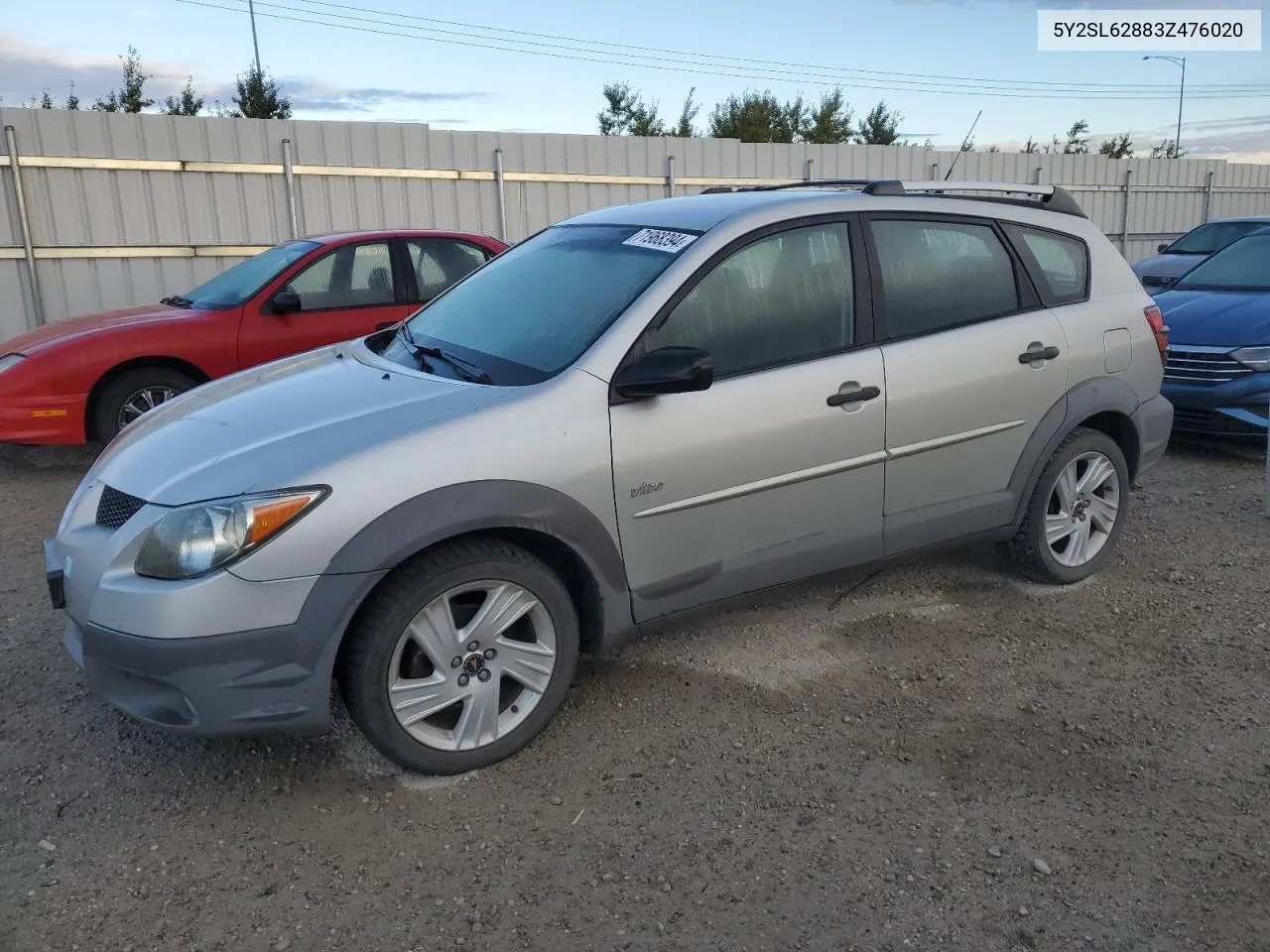 2003 Pontiac Vibe VIN: 5Y2SL62883Z476020 Lot: 71968394