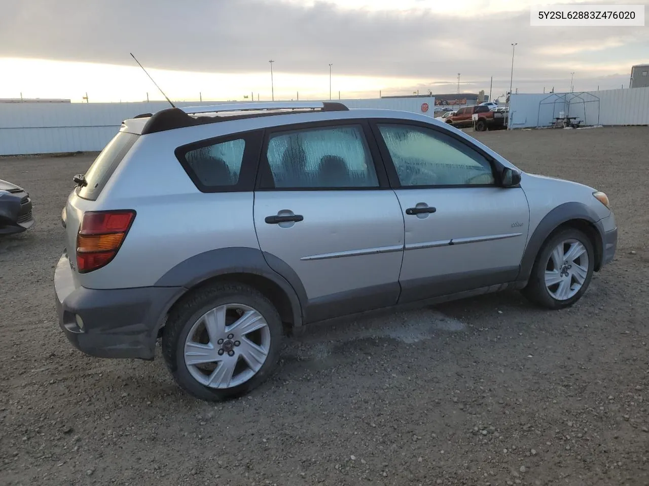 2003 Pontiac Vibe VIN: 5Y2SL62883Z476020 Lot: 71968394