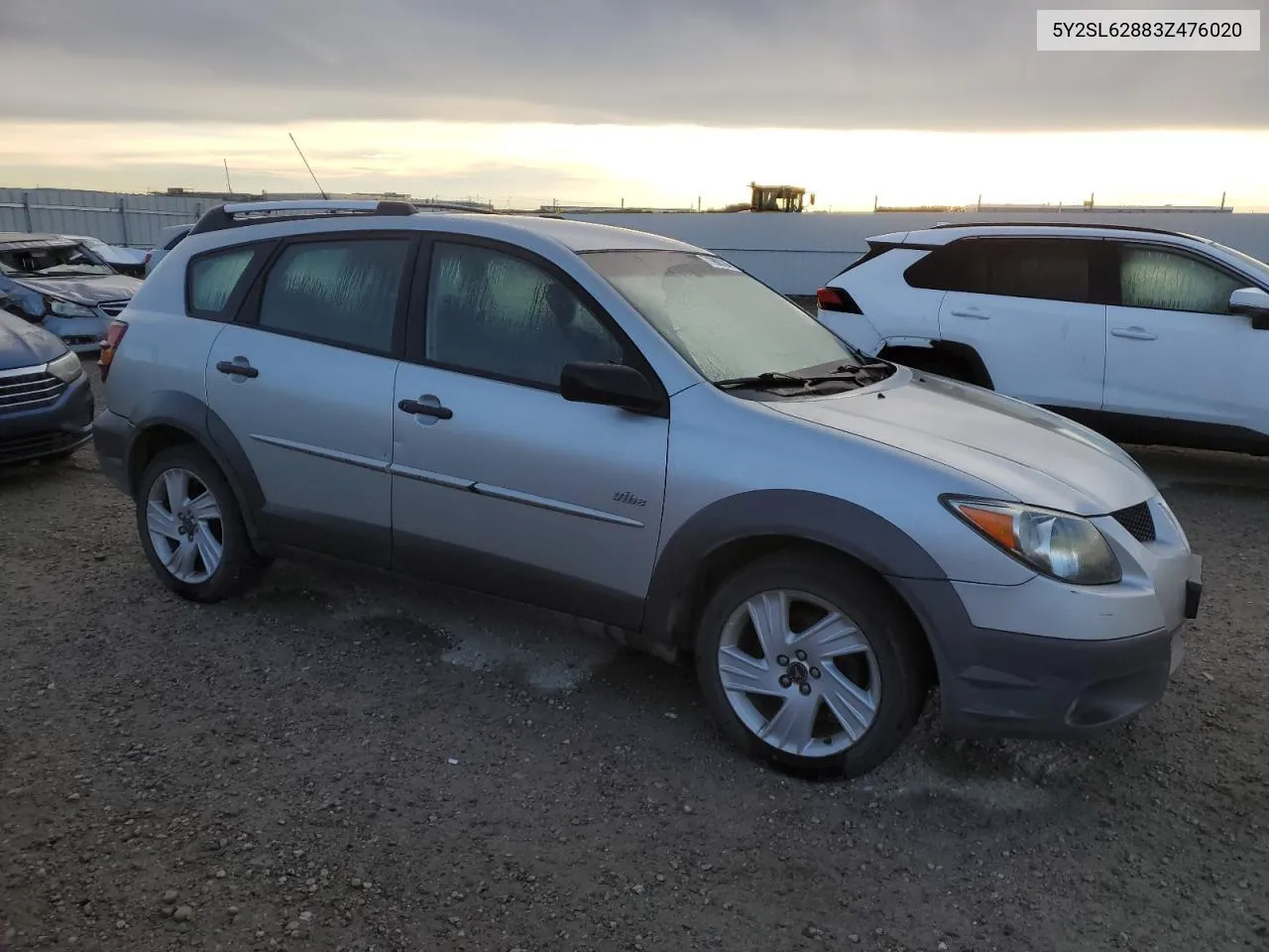 2003 Pontiac Vibe VIN: 5Y2SL62883Z476020 Lot: 71968394