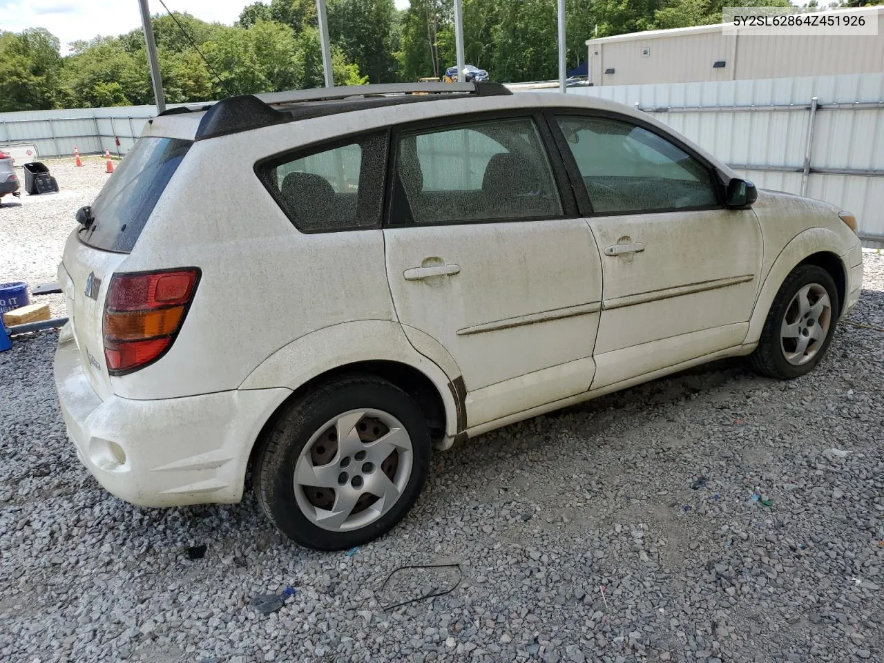 2004 Pontiac Vibe VIN: 5Y2SL62864Z451926 Lot: 61274604