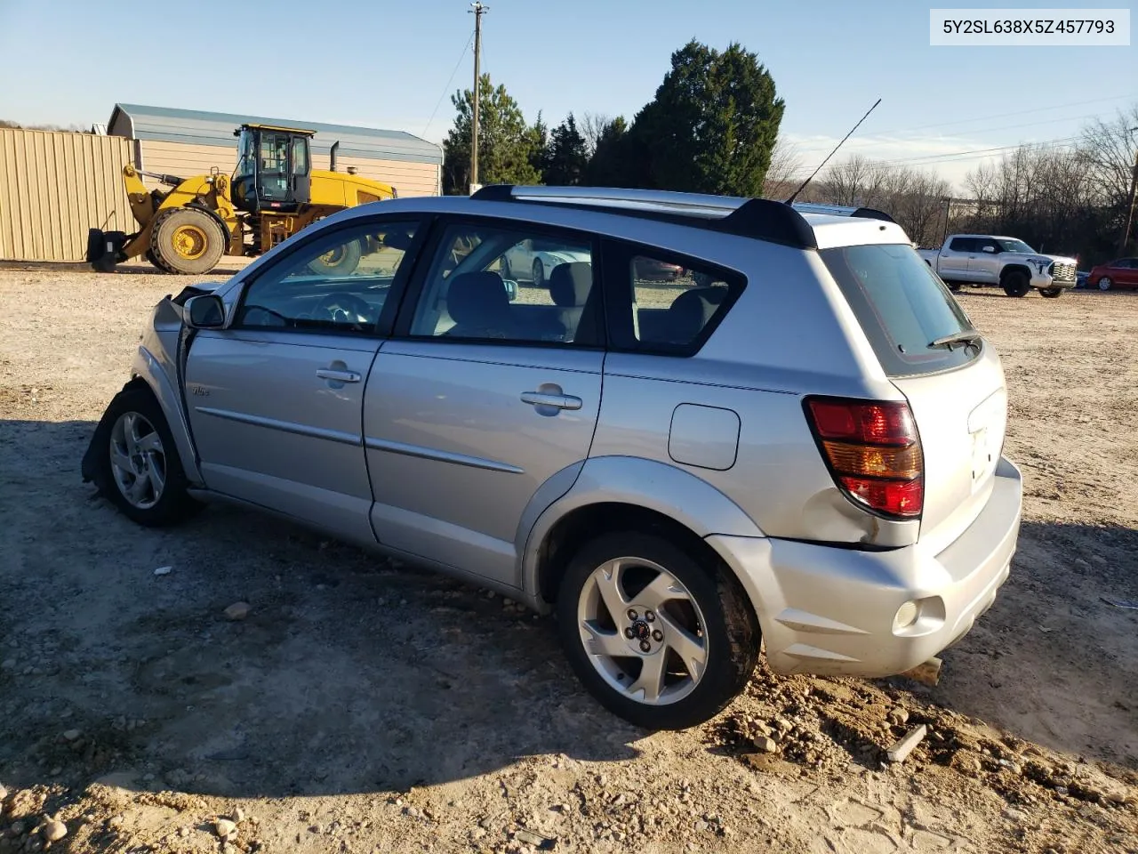 2005 Pontiac Vibe VIN: 5Y2SL638X5Z457793 Lot: 38167984