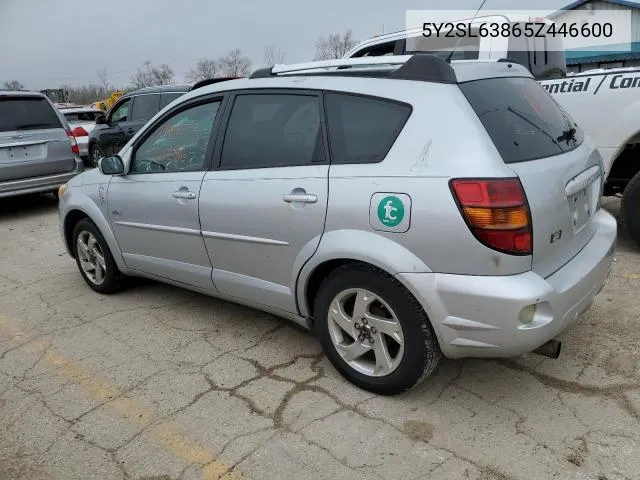 2005 Pontiac Vibe VIN: 5Y2SL63865Z446600 Lot: 44123614