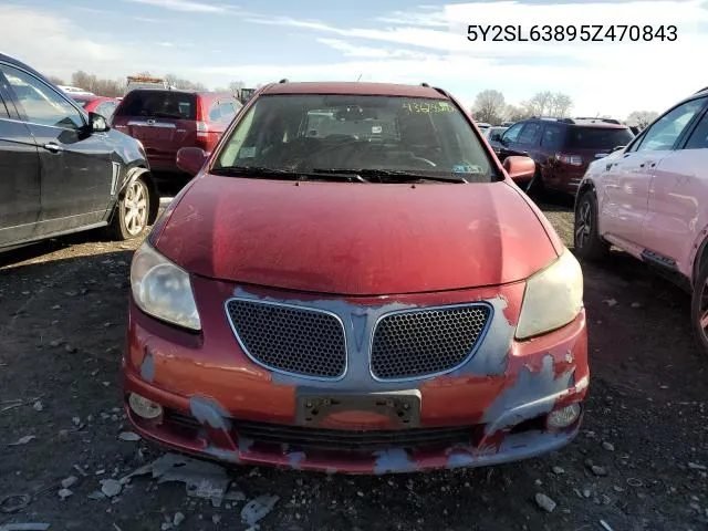 2005 Pontiac Vibe VIN: 5Y2SL63895Z470843 Lot: 55124324