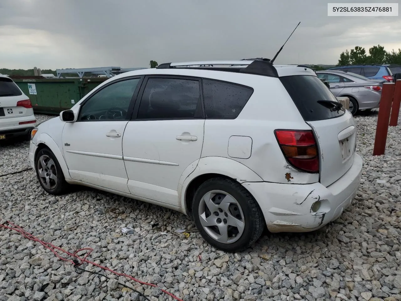 2005 Pontiac Vibe VIN: 5Y2SL63835Z476881 Lot: 55497324