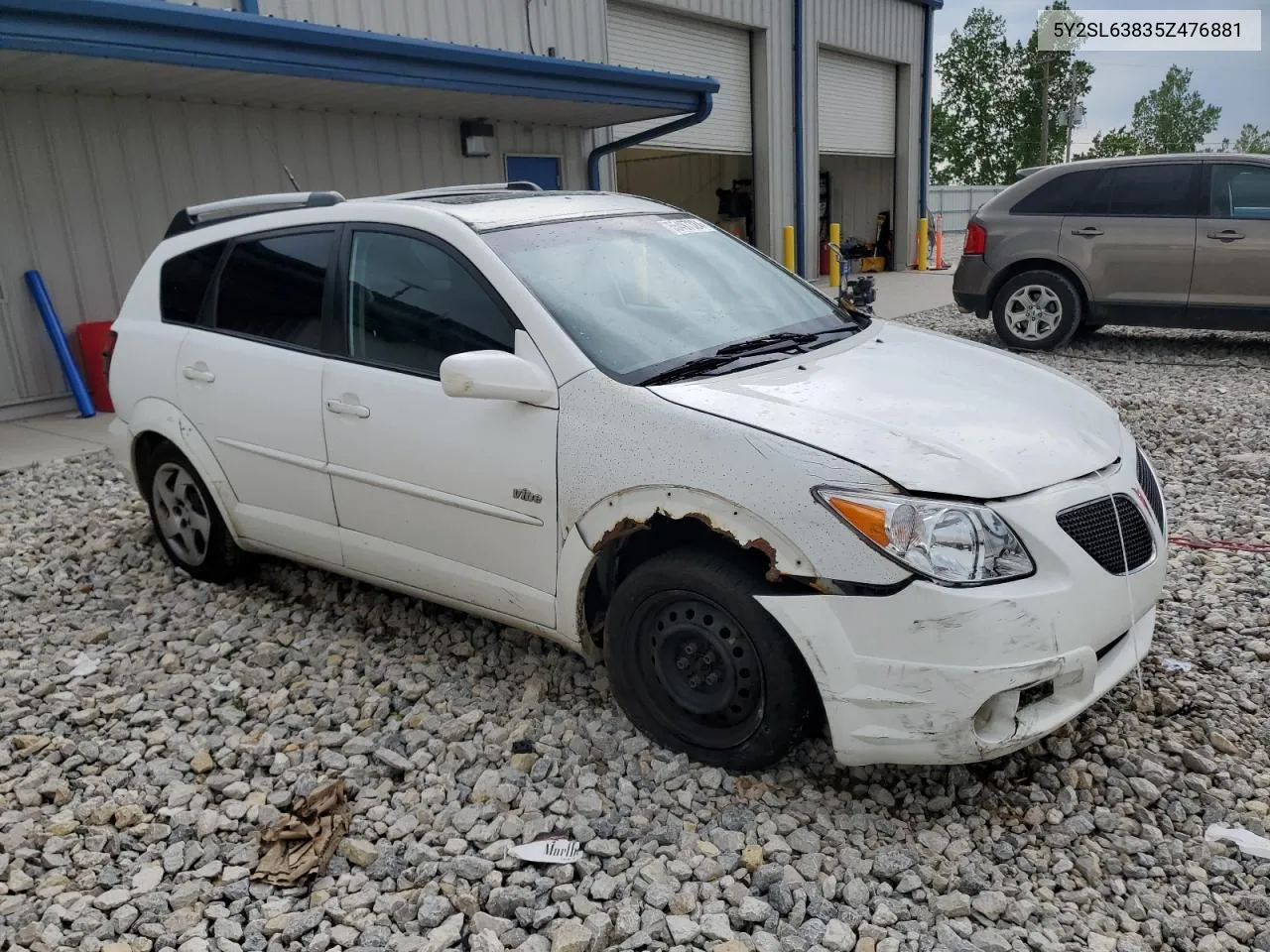 2005 Pontiac Vibe VIN: 5Y2SL63835Z476881 Lot: 55497324