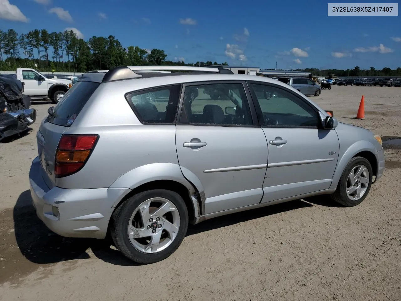 2005 Pontiac Vibe VIN: 5Y2SL638X5Z417407 Lot: 55525614