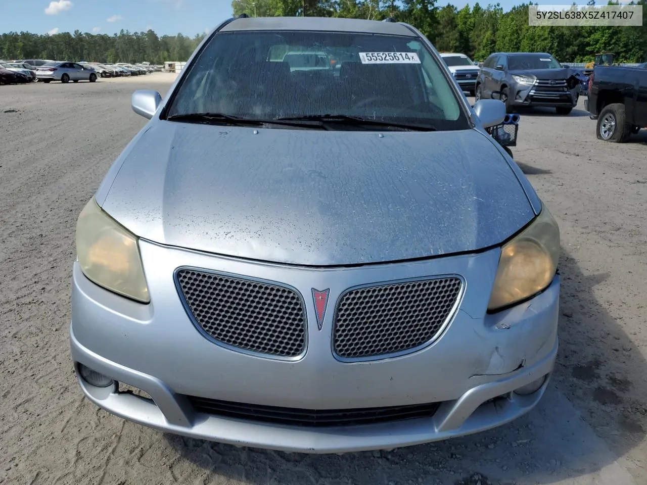 2005 Pontiac Vibe VIN: 5Y2SL638X5Z417407 Lot: 55525614