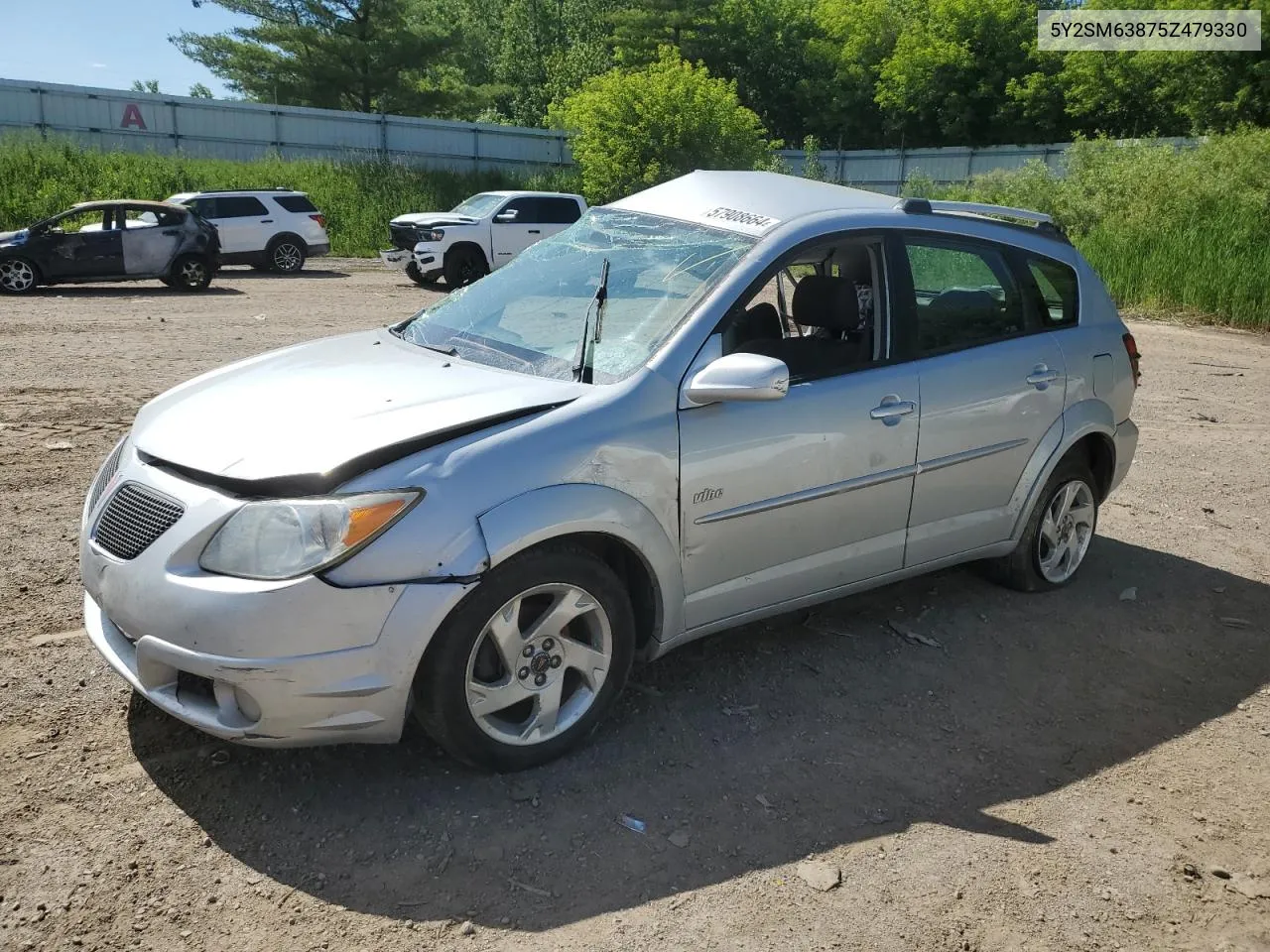 2005 Pontiac Vibe VIN: 5Y2SM63875Z479330 Lot: 57908664