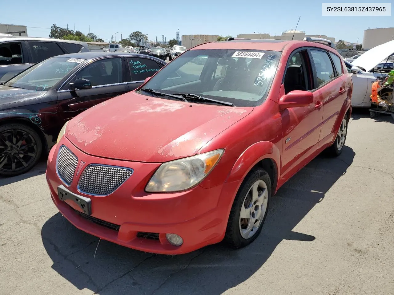 2005 Pontiac Vibe VIN: 5Y2SL63815Z437965 Lot: 58560404