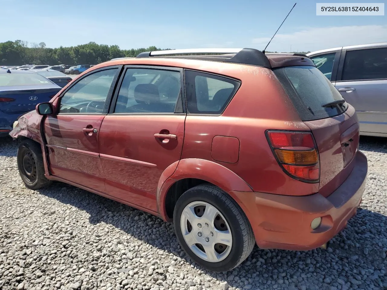 2005 Pontiac Vibe VIN: 5Y2SL63815Z404643 Lot: 61026674