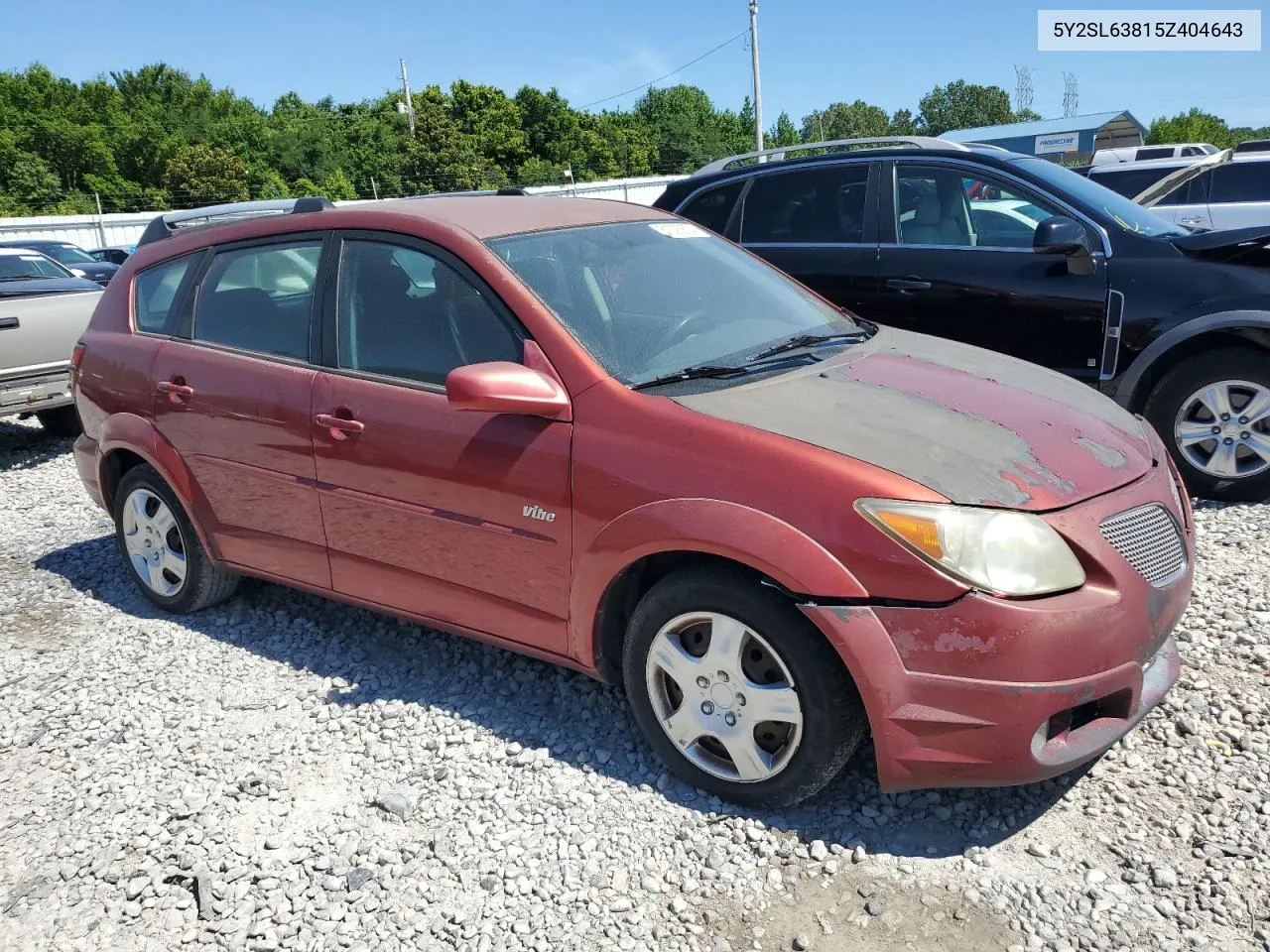 2005 Pontiac Vibe VIN: 5Y2SL63815Z404643 Lot: 61026674