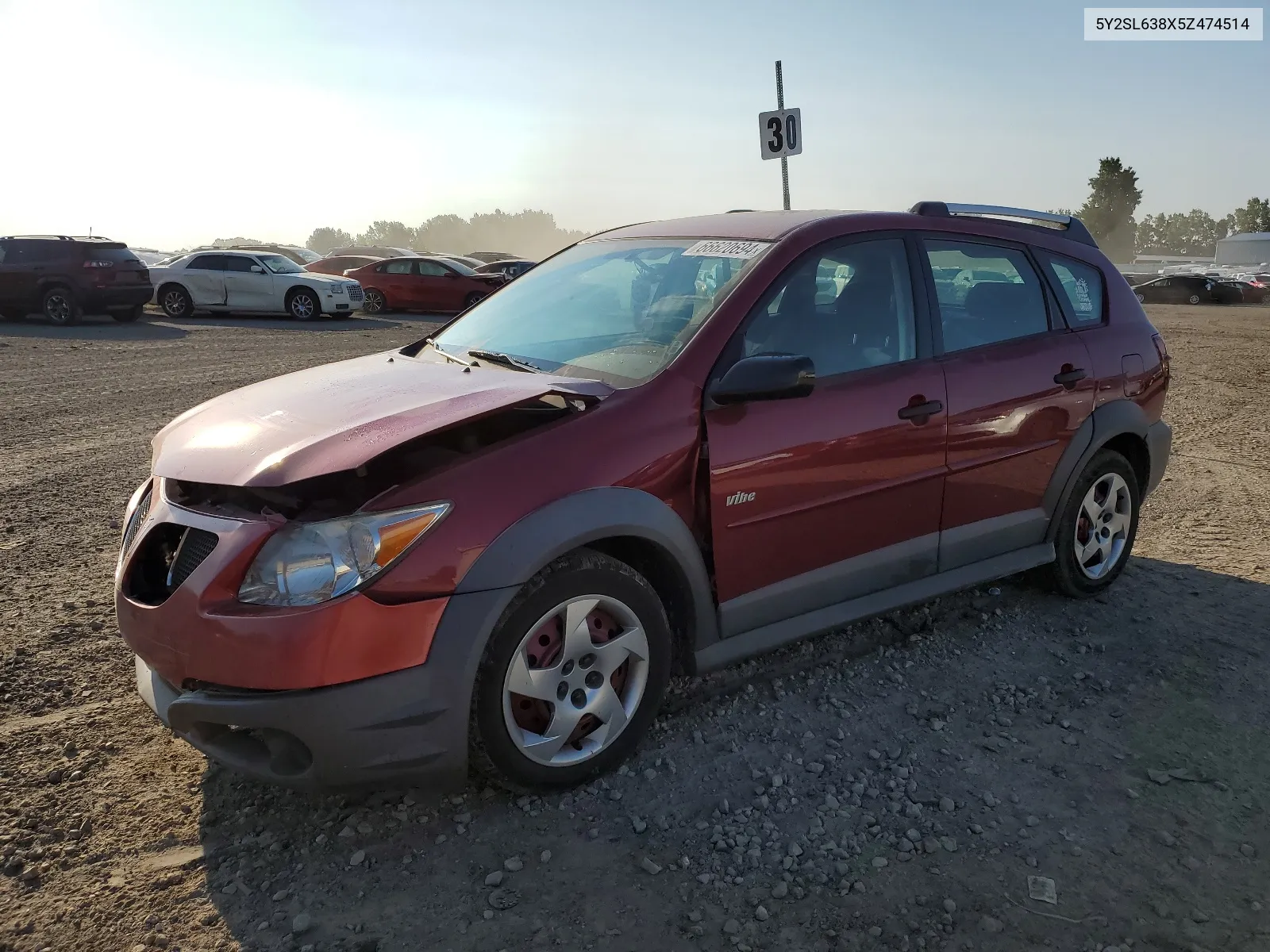 2005 Pontiac Vibe VIN: 5Y2SL638X5Z474514 Lot: 66620694