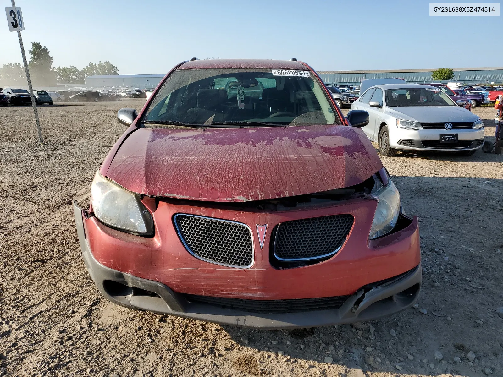 2005 Pontiac Vibe VIN: 5Y2SL638X5Z474514 Lot: 66620694