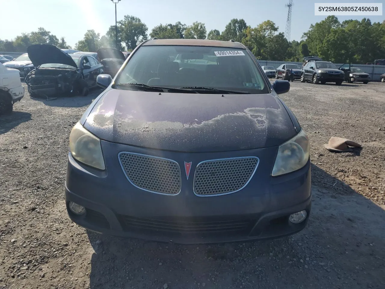 2005 Pontiac Vibe VIN: 5Y2SM63805Z450638 Lot: 69014354