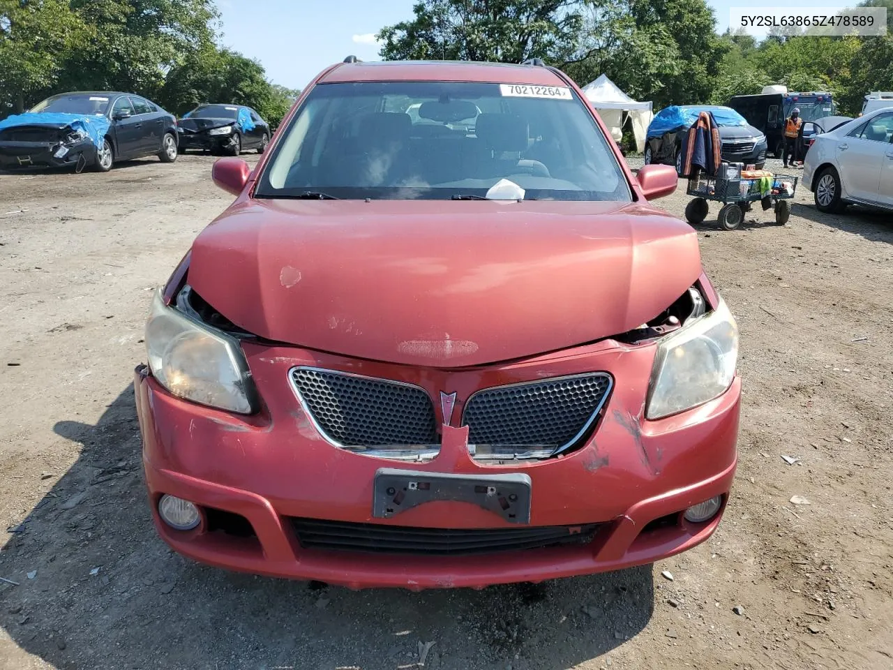 2005 Pontiac Vibe VIN: 5Y2SL63865Z478589 Lot: 70212264