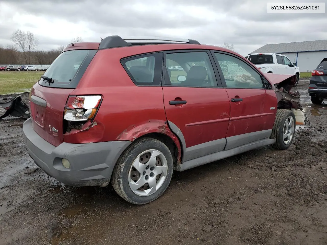 2006 Pontiac Vibe VIN: 5Y2SL65826Z451081 Lot: 48453204